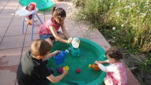 le plein dans la piscine